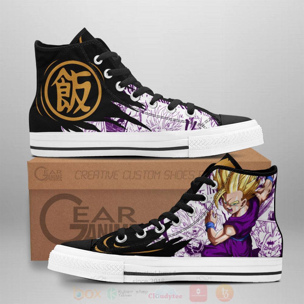 Anime Dragon Ball Gohan Saiyan High Top Canvas Shoes