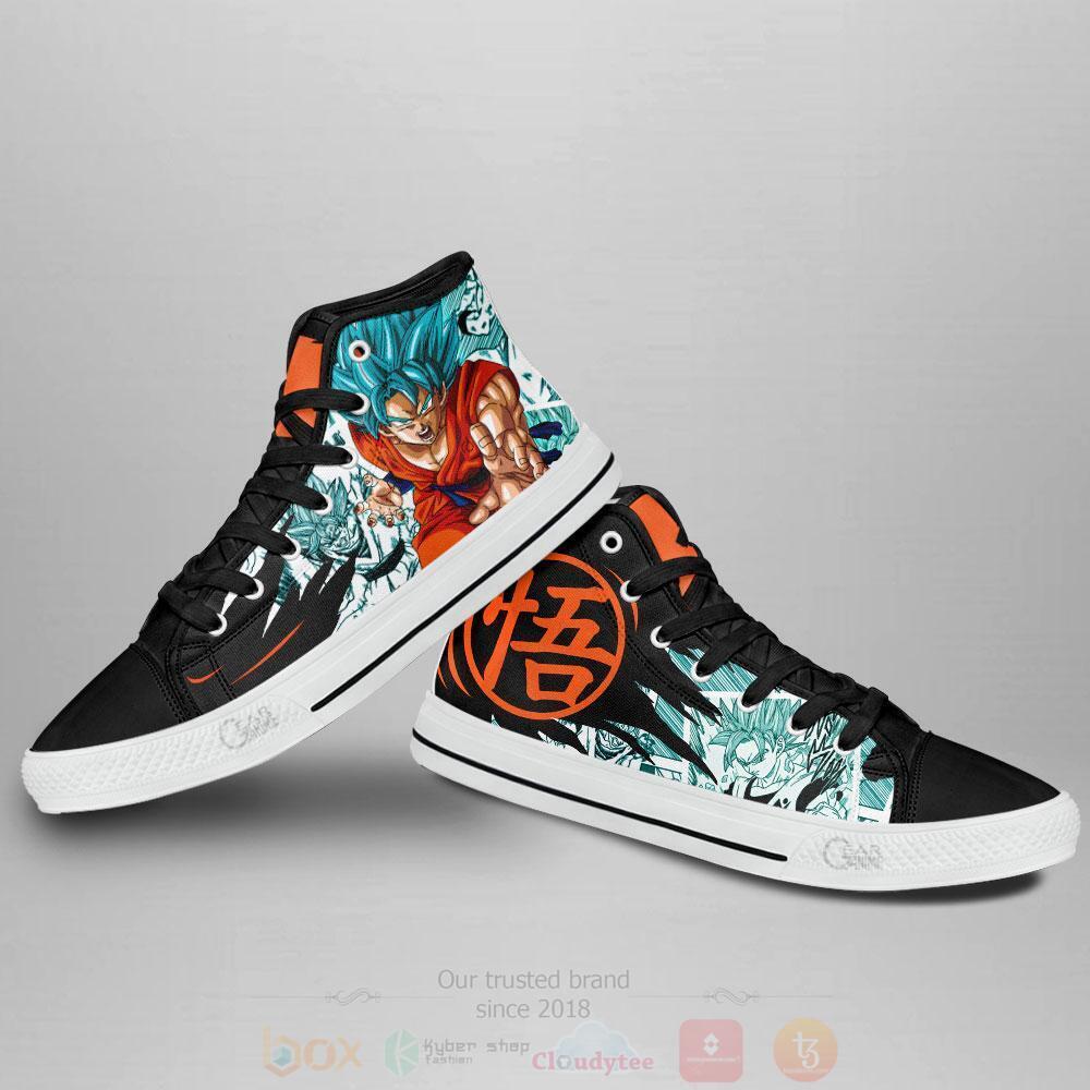 BEST Anime Dragon Ball Goku Blue High Top Shoes 3 Anime Dragon Ball Goku Blue High Top Canvas Shoes 1 2