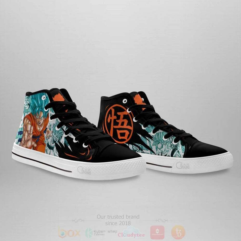 BEST Anime Dragon Ball Goku Blue High Top Shoes 4 Anime Dragon Ball Goku Blue High Top Canvas Shoes 1 2 3