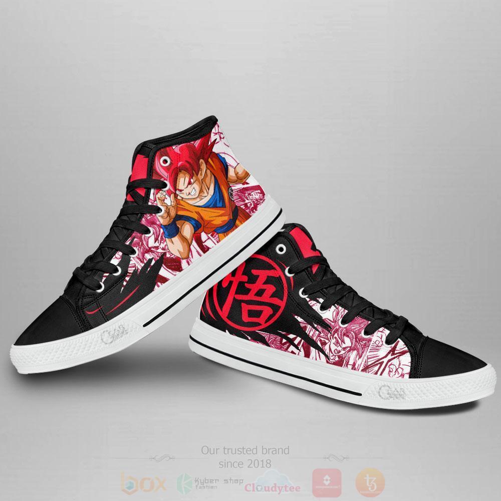 BEST Anime Dragon Ball Goku Saiyan God High Top Shoes 4 Anime Dragon Ball Goku Saiyan God High Top Canvas Shoes 1 2 3