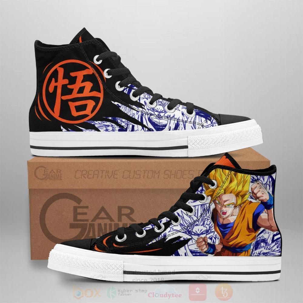 Anime Dragon Ball Goku Super Saiyan High Top Canvas Shoes