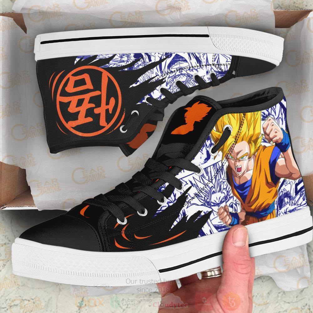 Anime Dragon Ball Goku Super Saiyan High Top Canvas Shoes 1