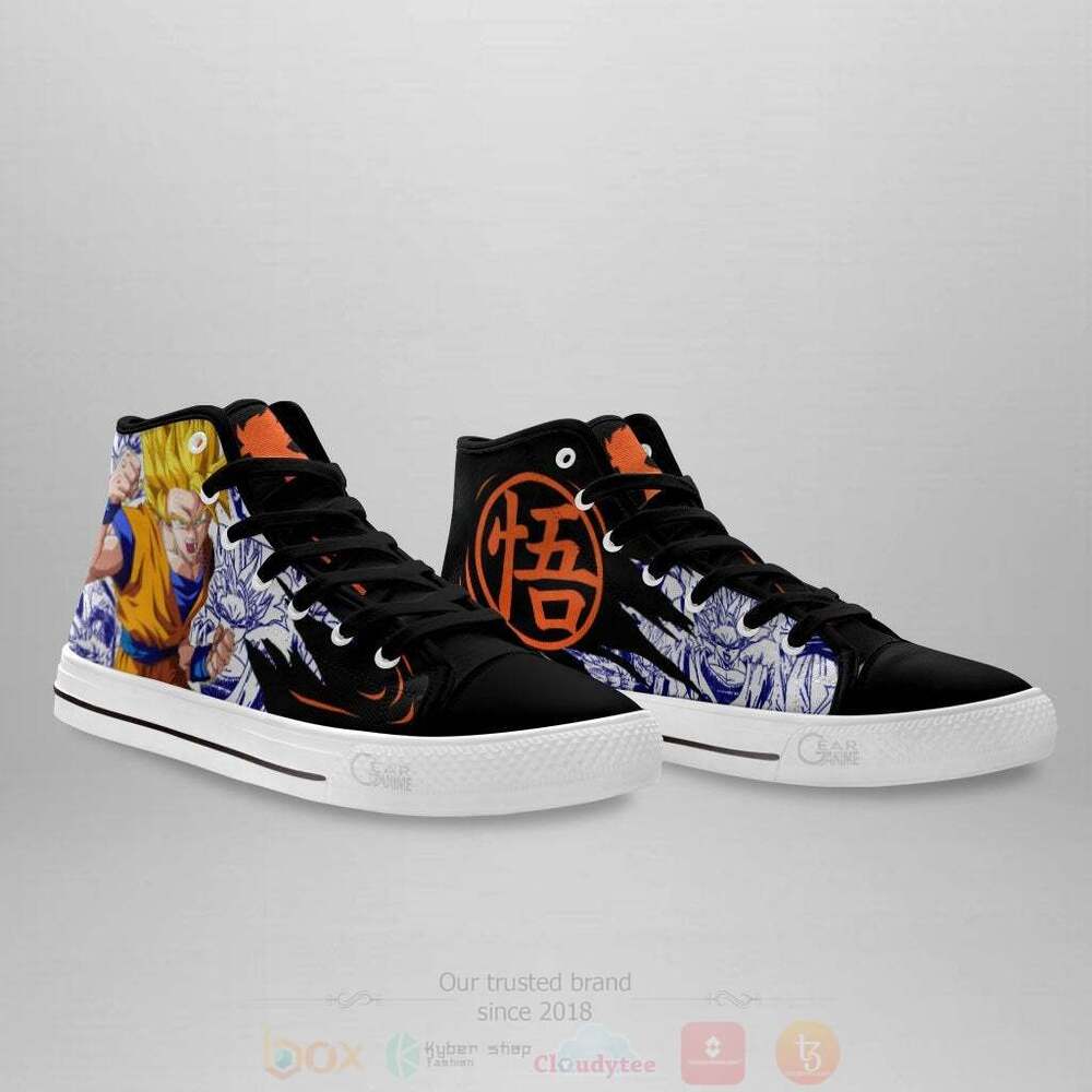 BEST Anime Dragon Ball Goku Super Saiyan High Top Shoes 3 Anime Dragon Ball Goku Super Saiyan High Top Canvas Shoes 1 2