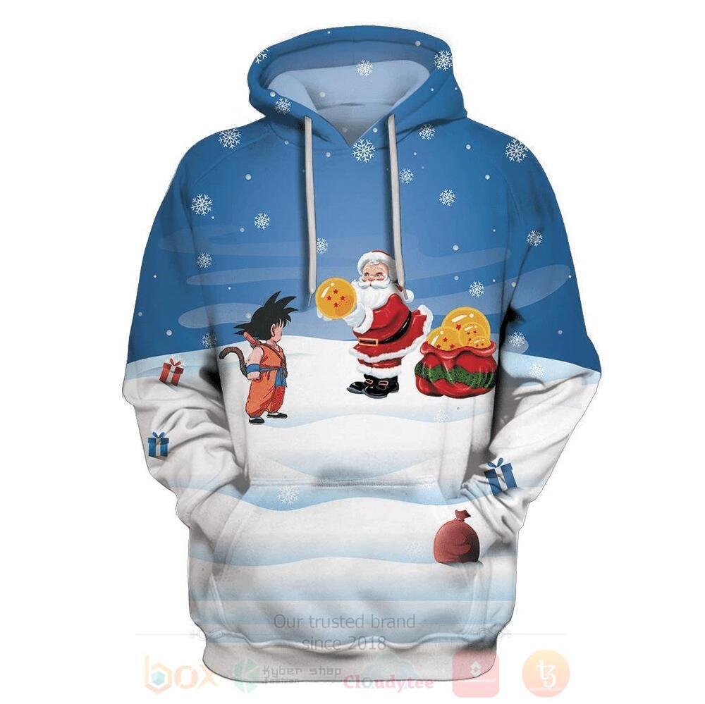 Anime Dragon Ball Son Goku And Santa Christmas 3D Hoodie