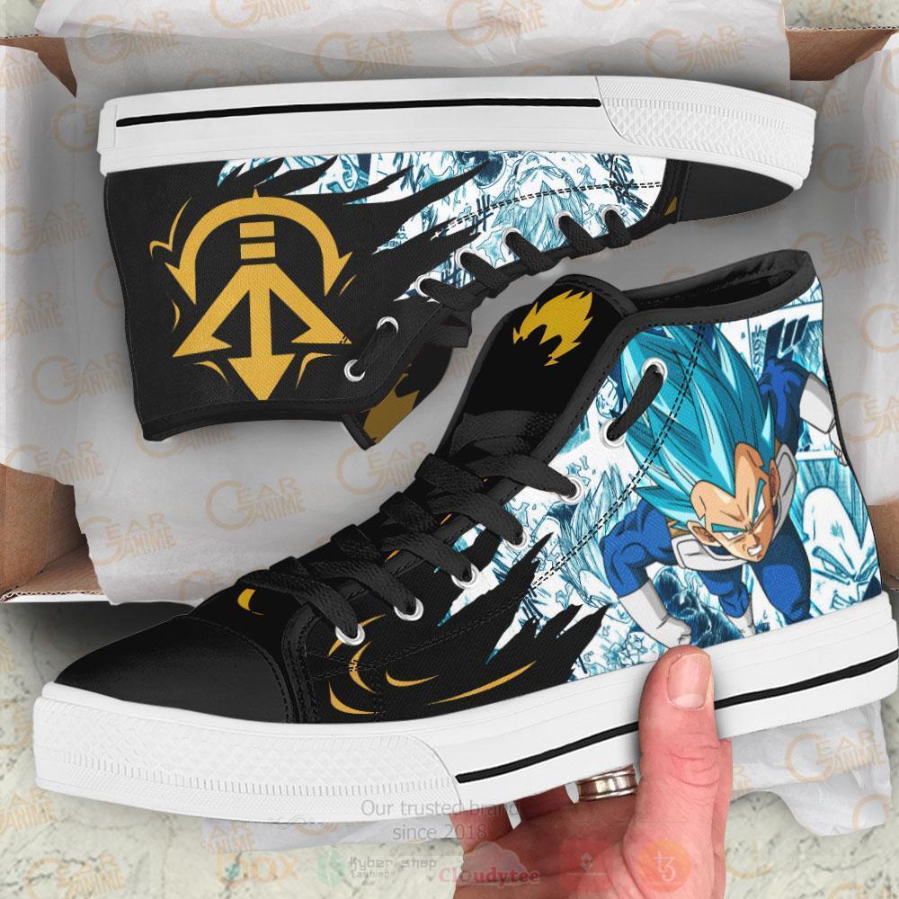 Anime Dragon Ball Vegeta Blue High Top Canvas Shoes 1
