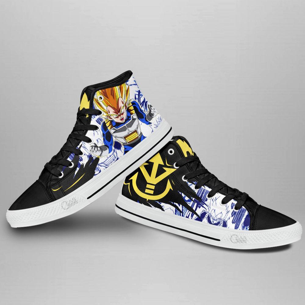 BEST Anime Dragon Ball Vegeta Saiyan High Top Shoes 3 Anime Dragon Ball Vegeta Saiyan High Top Canvas Shoes 1 2