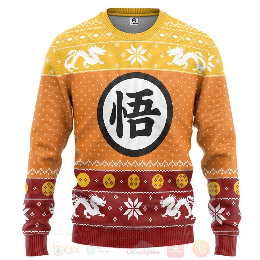 BEST Anime Dragon Ball Z Goku Ugly Christmas Sweater 1 Anime Dragon Ball Z Goku Christmas Sweater