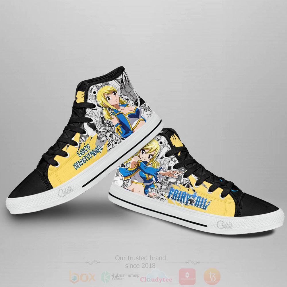 BEST Anime Fairy Tail Lucy Heartfilia High Top Shoes 3 Anime Fairy Tail Lucy Heartfilia High Top Canvas Shoes 1 2
