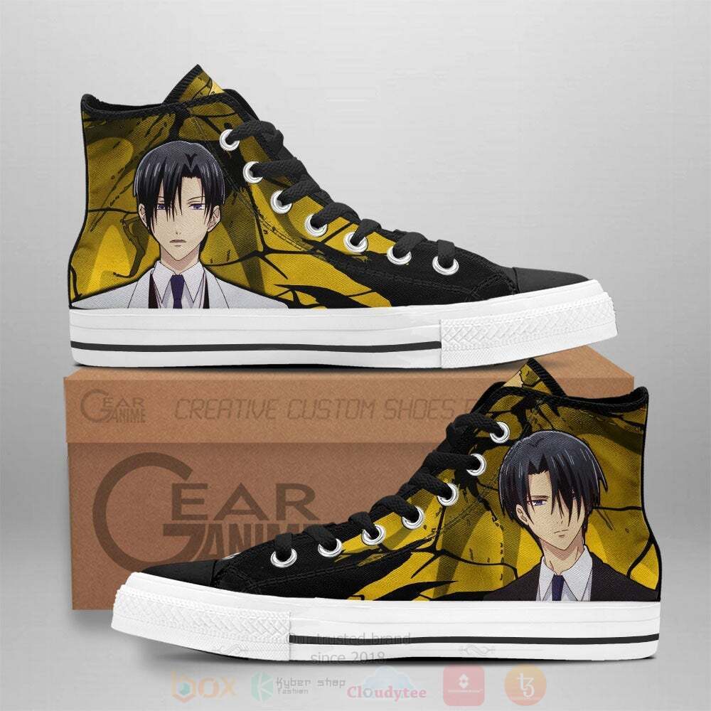 Anime Fruit Basket Hatori Souma Yellow High Top Canvas Shoes