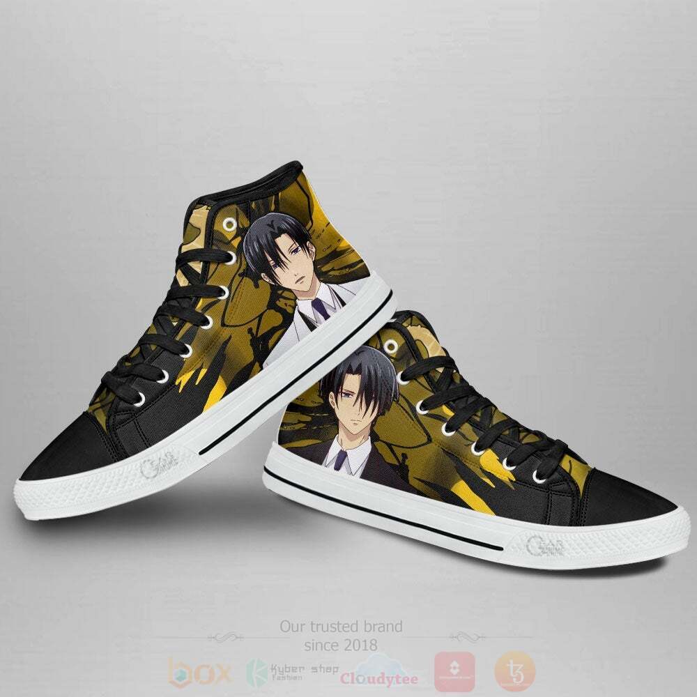 Anime Fruit Basket Hatori Souma Yellow High Top Canvas Shoes 1 2 3