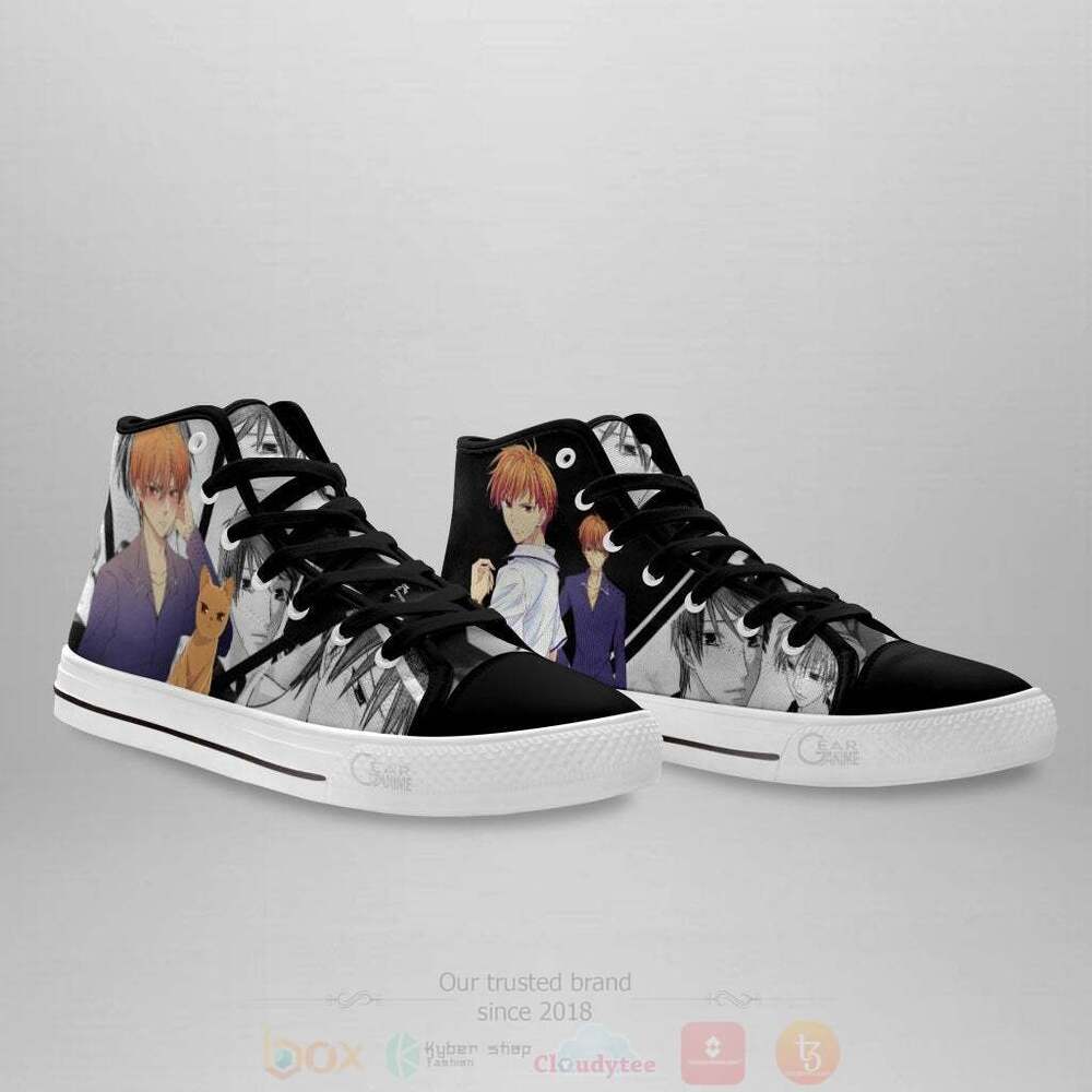 BEST Anime Fruits Basket Kyou Souma High Top Shoes 3 Anime Fruits Basket Kyou Souma High Top Canvas Shoes 1 2