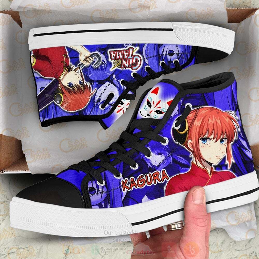 Anime Gintama Kagura High Top Canvas Shoes 1