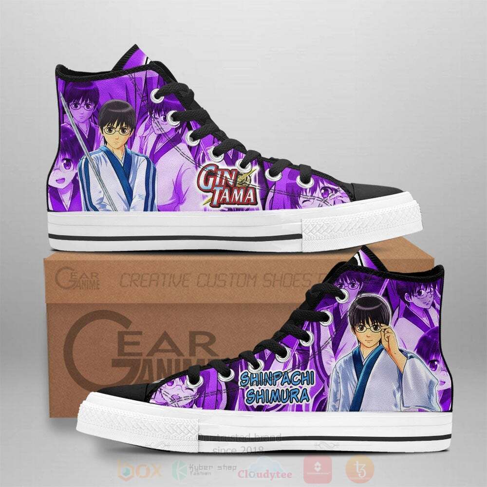 Anime Gintama Shinpachi Shimura High Top Canvas Shoes