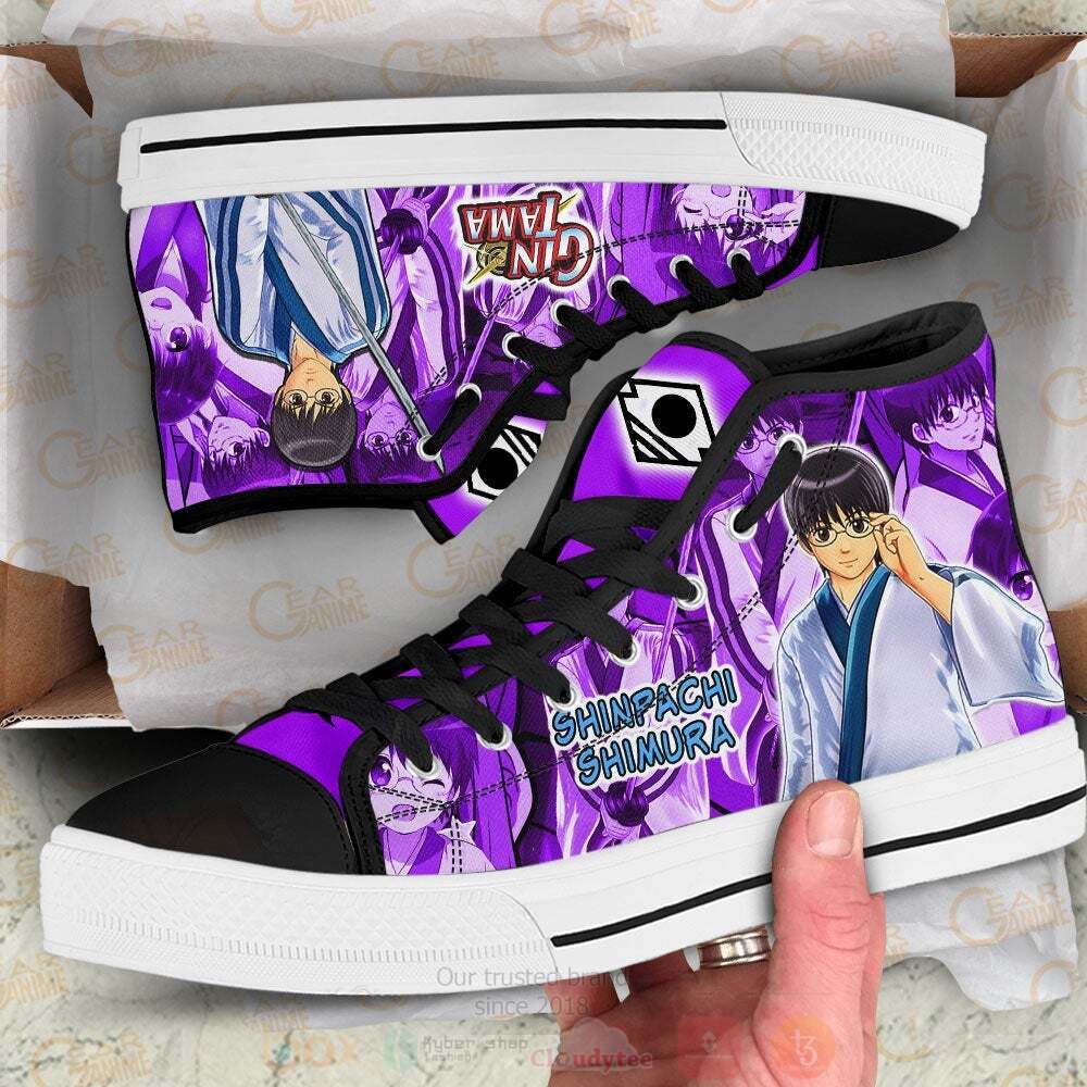 Anime Gintama Shinpachi Shimura High Top Canvas Shoes 1