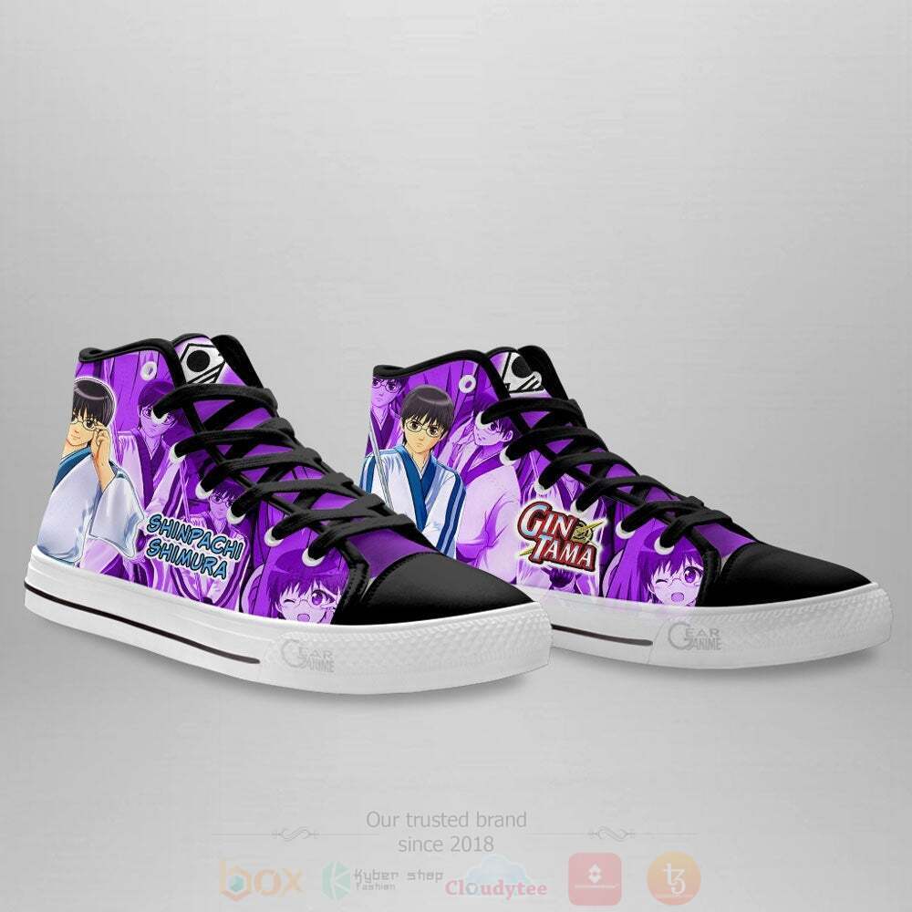 BEST Anime Gintama Shinpachi Shimura High Top Shoes 3 Anime Gintama Shinpachi Shimura High Top Canvas Shoes 1 2