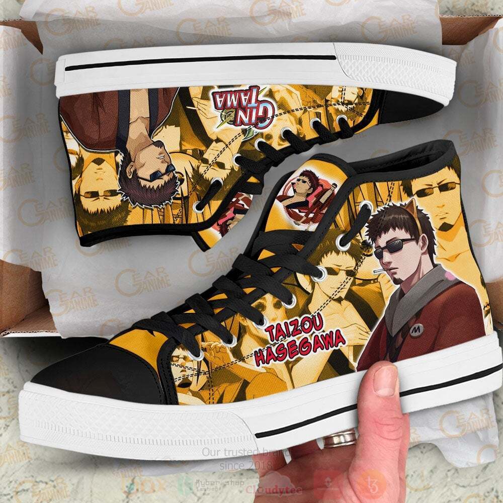 Anime Gintama Taizou Hasegawa High Top Canvas Shoes 1