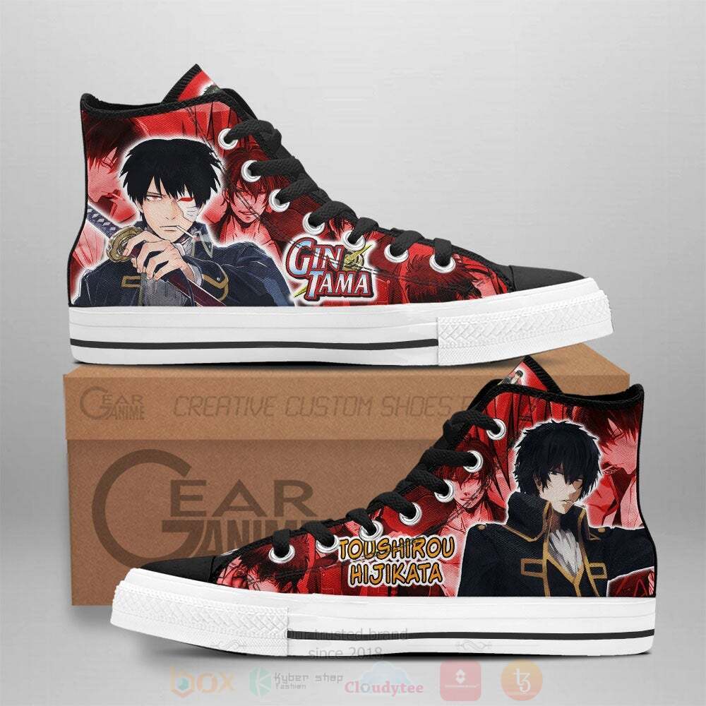 Anime Gintama Toushirou Hijikata High Top Canvas Shoes