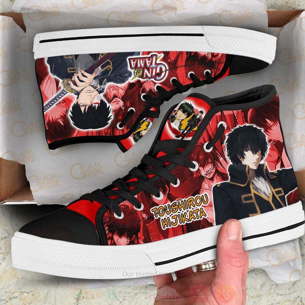 Anime Gintama Toushirou Hijikata High Top Canvas Shoes 1
