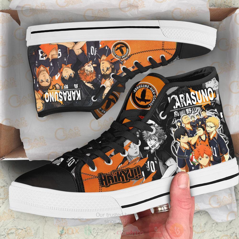 Anime Haikyuu Karasuno High Top Canvas Shoes 1