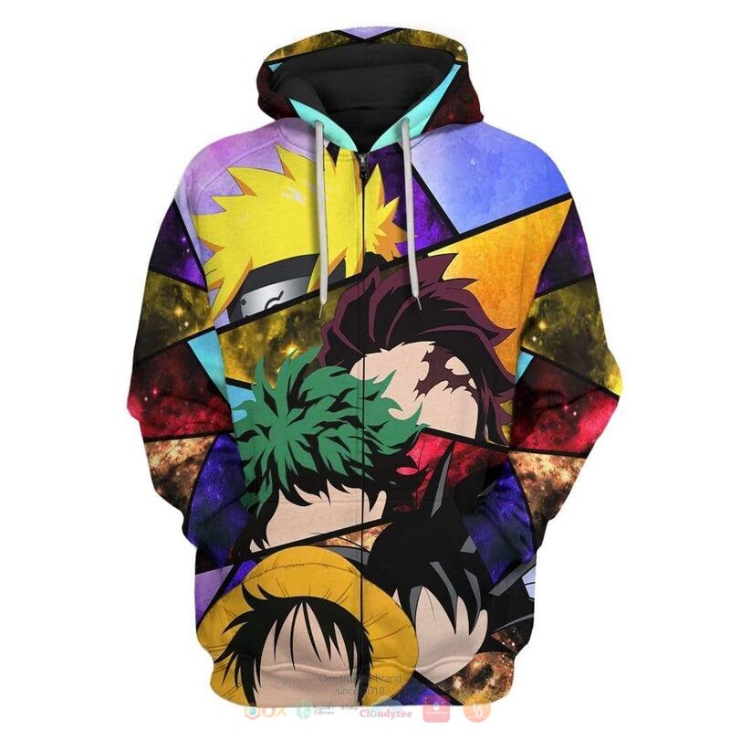 Anime Heroes 3D Hoodie, Zip Hoodie 2 Anime Heroes 3D Hoodie Zip Hoodie 1