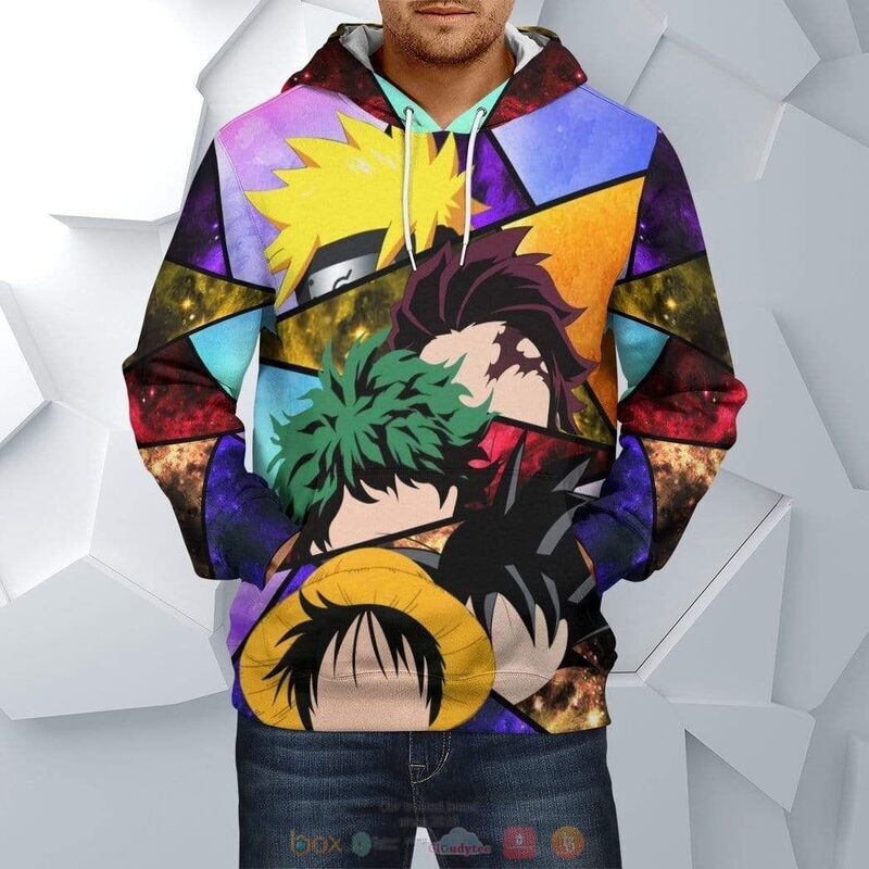 Anime Heroes 3D Hoodie, Zip Hoodie 3 Anime Heroes 3D Hoodie Zip Hoodie 1 2
