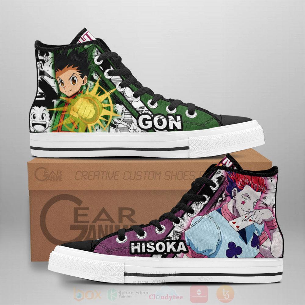 Anime Hunter X Hunter Gon and Hisoka High Top Canvas Shoes