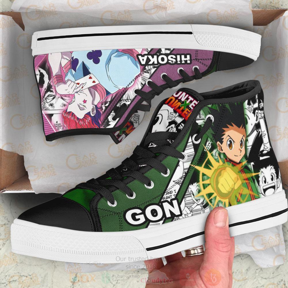 Anime Hunter X Hunter Gon and Hisoka High Top Canvas Shoes 1