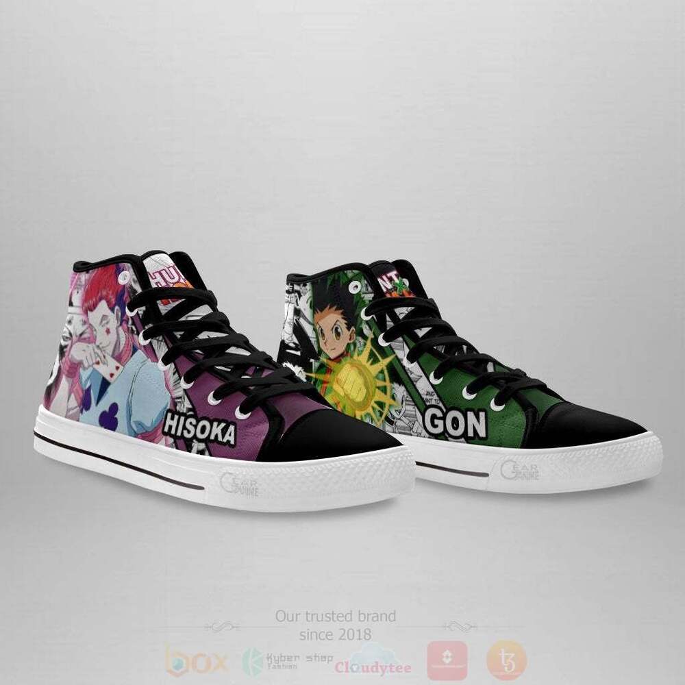 Anime Hunter X Hunter Gon and Hisoka High Top Canvas Shoes 1 2