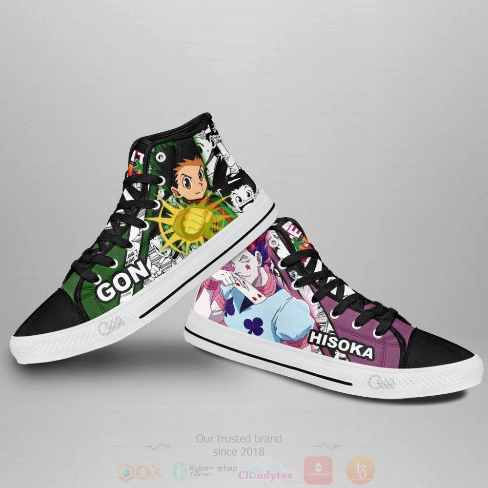 Anime Hunter X Hunter Gon and Hisoka High Top Canvas Shoes 1 2 3