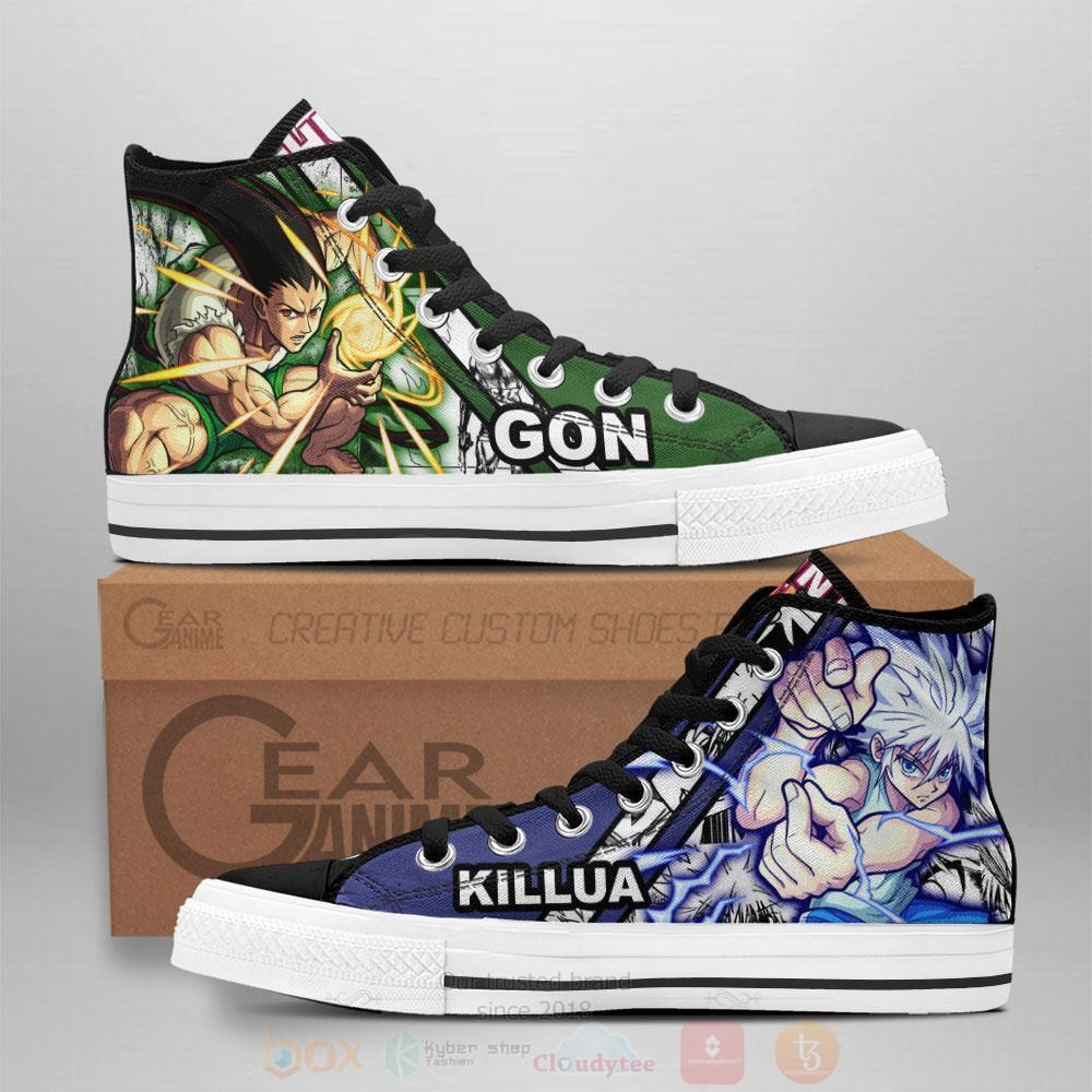 Anime Hunter X Hunter Gon and Killua High Top Canvas Shoes