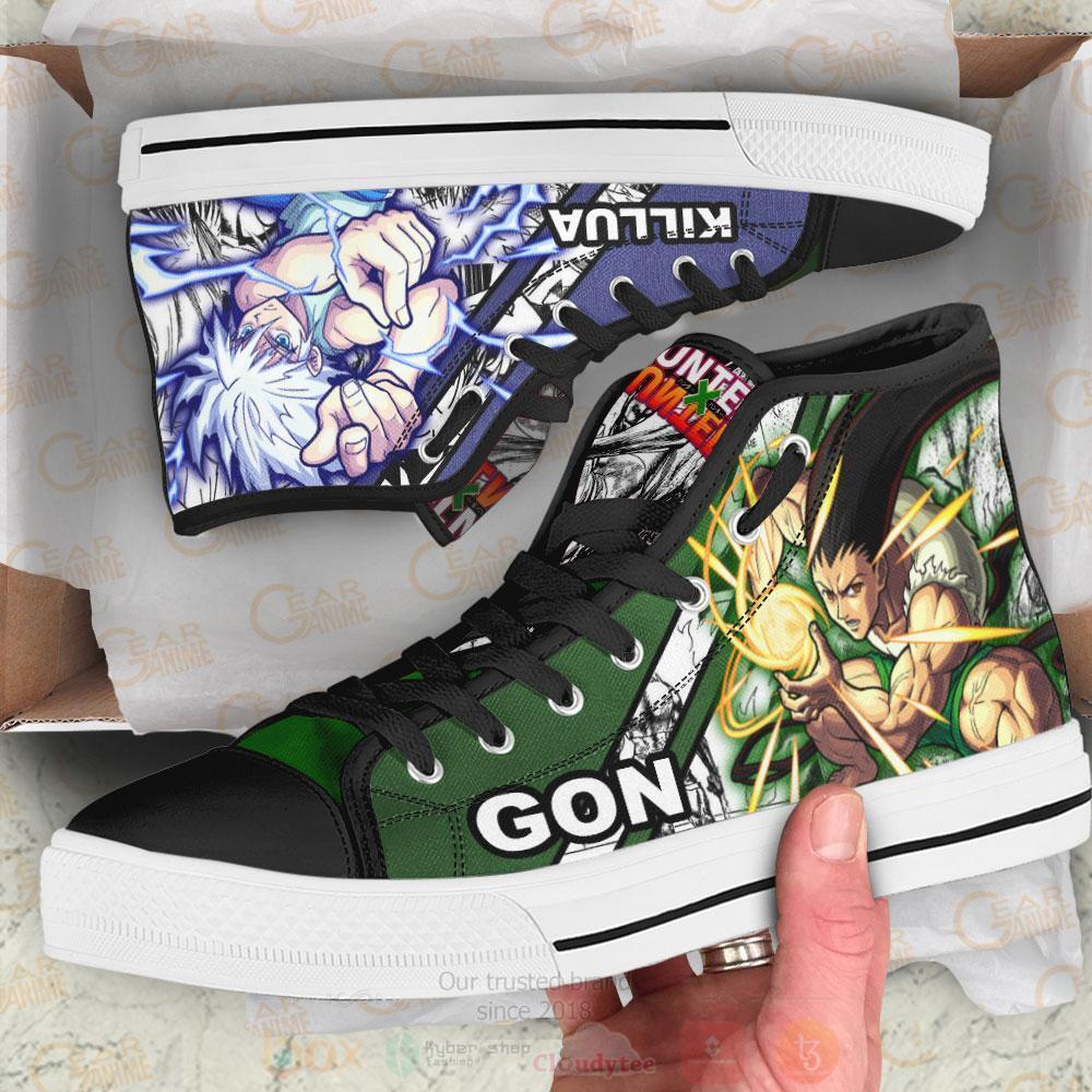 Anime Hunter X Hunter Gon and Killua High Top Canvas Shoes 1