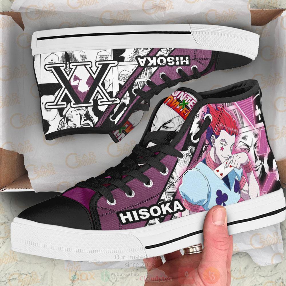 Anime Hunter X Hunter Hisoka Magician High Top Canvas Shoes 1