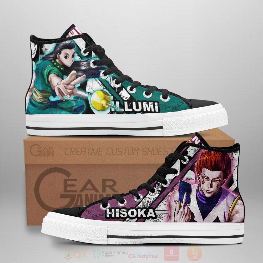 Anime Hunter X Hunter Illumi and Hisoka High Top Canvas Shoes