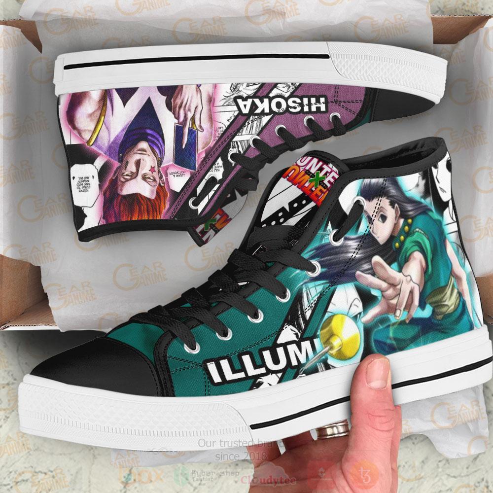 Anime Hunter X Hunter Illumi and Hisoka High Top Canvas Shoes 1
