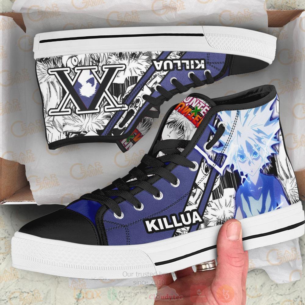 Anime Hunter X Hunter Killua Godspeed High Top Canvas Shoes 1