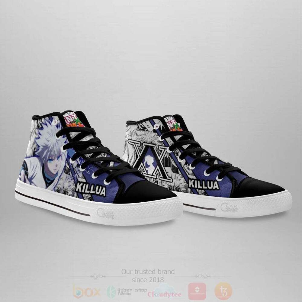 Anime Hunter X Hunter Killua Zoldyck High Top Canvas Shoes 1 2 3