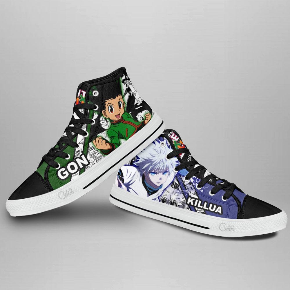 Anime Hunter X Hunter Killua and Gon High Top Canvas Shoes 1 2