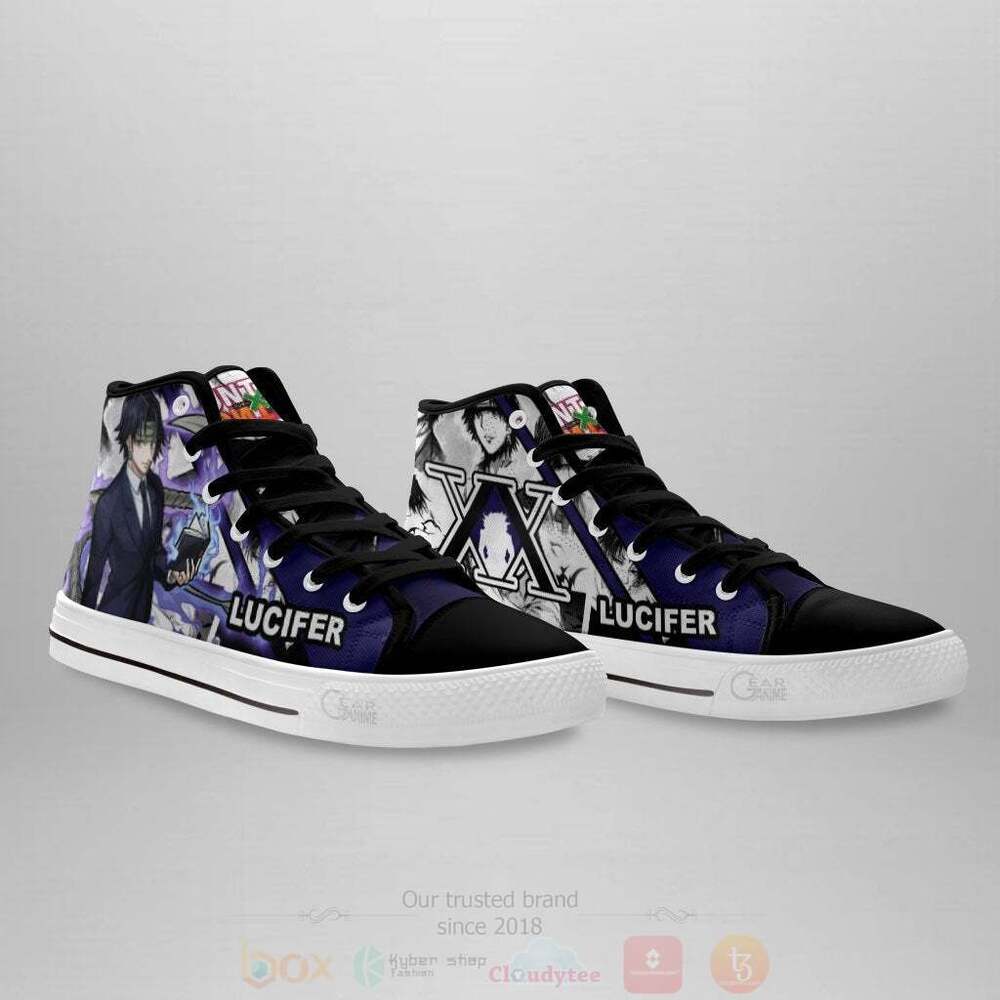 BEST Anime Hunter X Hunter Lucilfer High Top Shoes 3 Anime Hunter X Hunter Lucilfer High Top Canvas Shoes 1 2