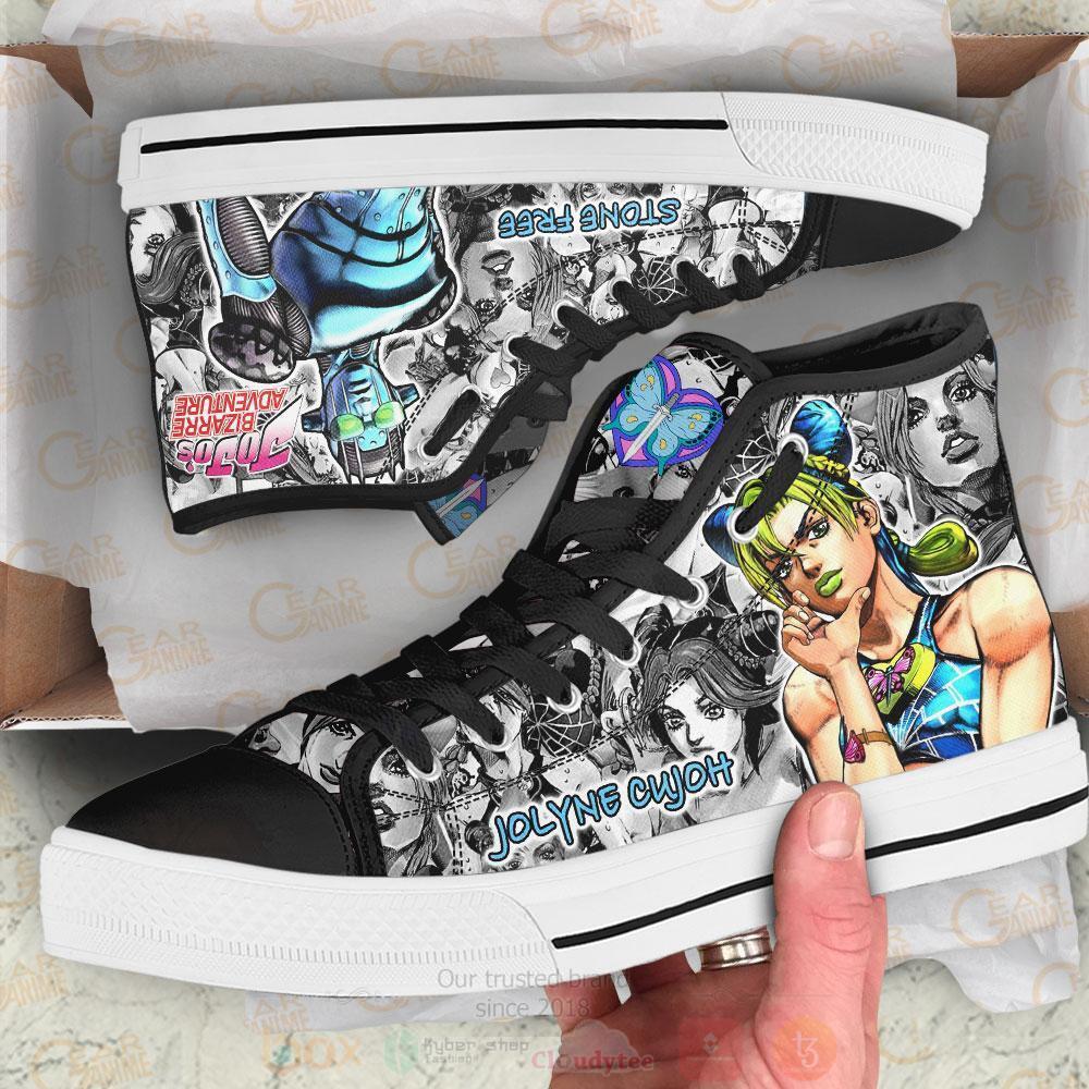 Anime Jojos Birraze Adventure Jolyne Cujoh High Top Canvas Shoes 1