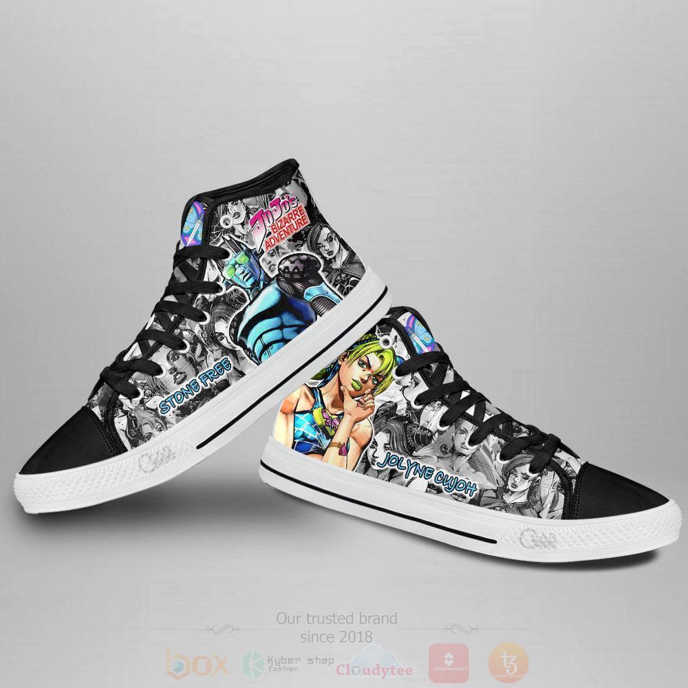 BEST Anime Jojo's Birraze Adventure Jolyne Cujoh High Top Shoes 3 Anime Jojos Birraze Adventure Jolyne Cujoh High Top Canvas Shoes 1 2