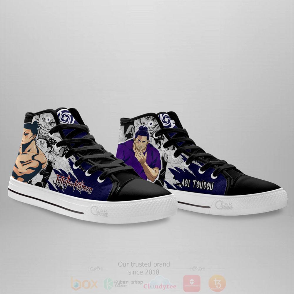 BEST Anime Jujutsu Kaisen Aoi Toudou High Top Shoes 4 Anime Jujutsu Kaisen Aoi Toudou High Top Canvas Shoes 1 2 3