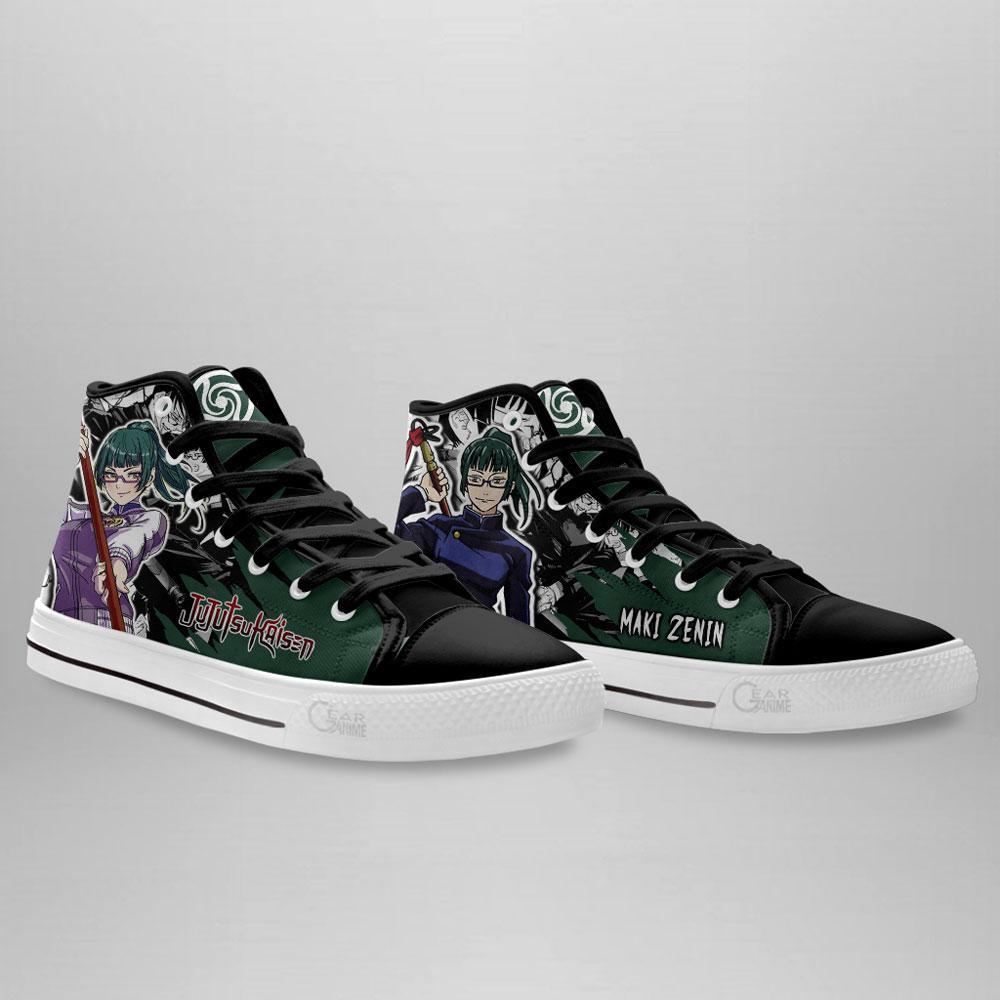 Anime Jujutsu Kaisen Maki Zenin High Top Canvas Shoes 1 2 3