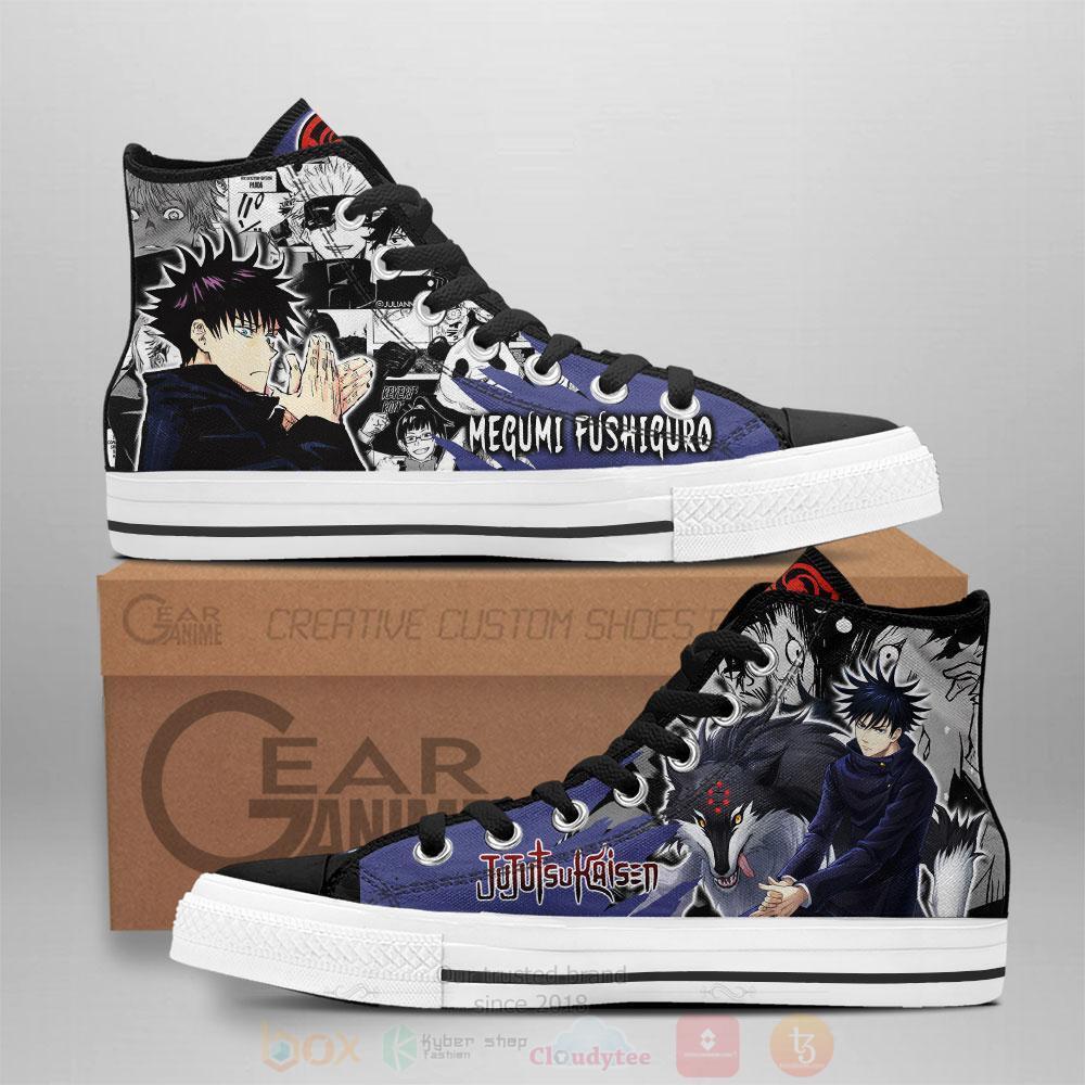 Anime Jujutsu Kaisen Megumi Fushiguro High Top Canvas Shoes