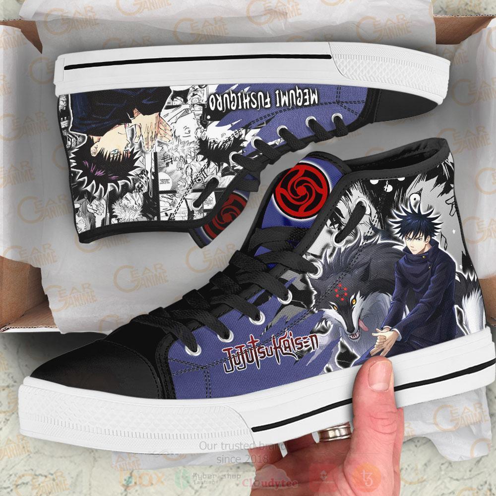 Anime Jujutsu Kaisen Megumi Fushiguro High Top Canvas Shoes 1