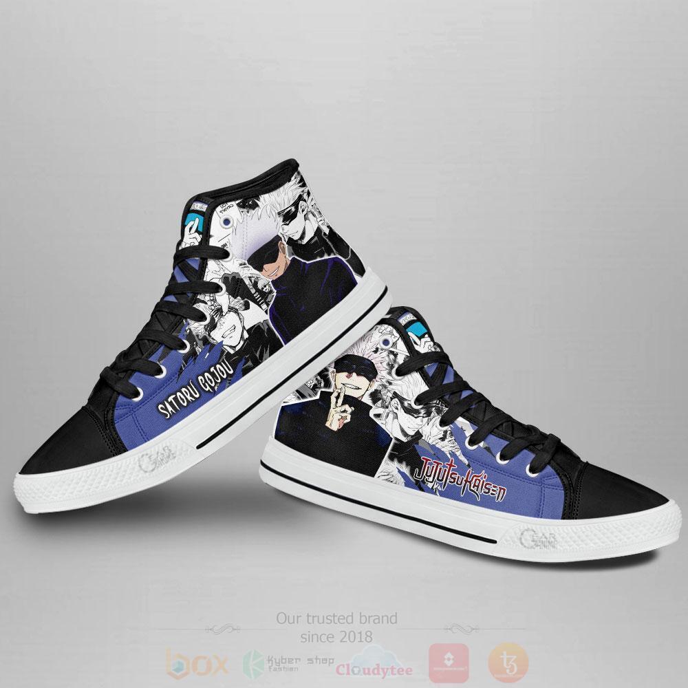 BEST Anime Jujutsu Kaisen Satoru Gojou High Top Shoes 3 Anime Jujutsu Kaisen Satoru Gojou High Top Canvas Shoes 1 2