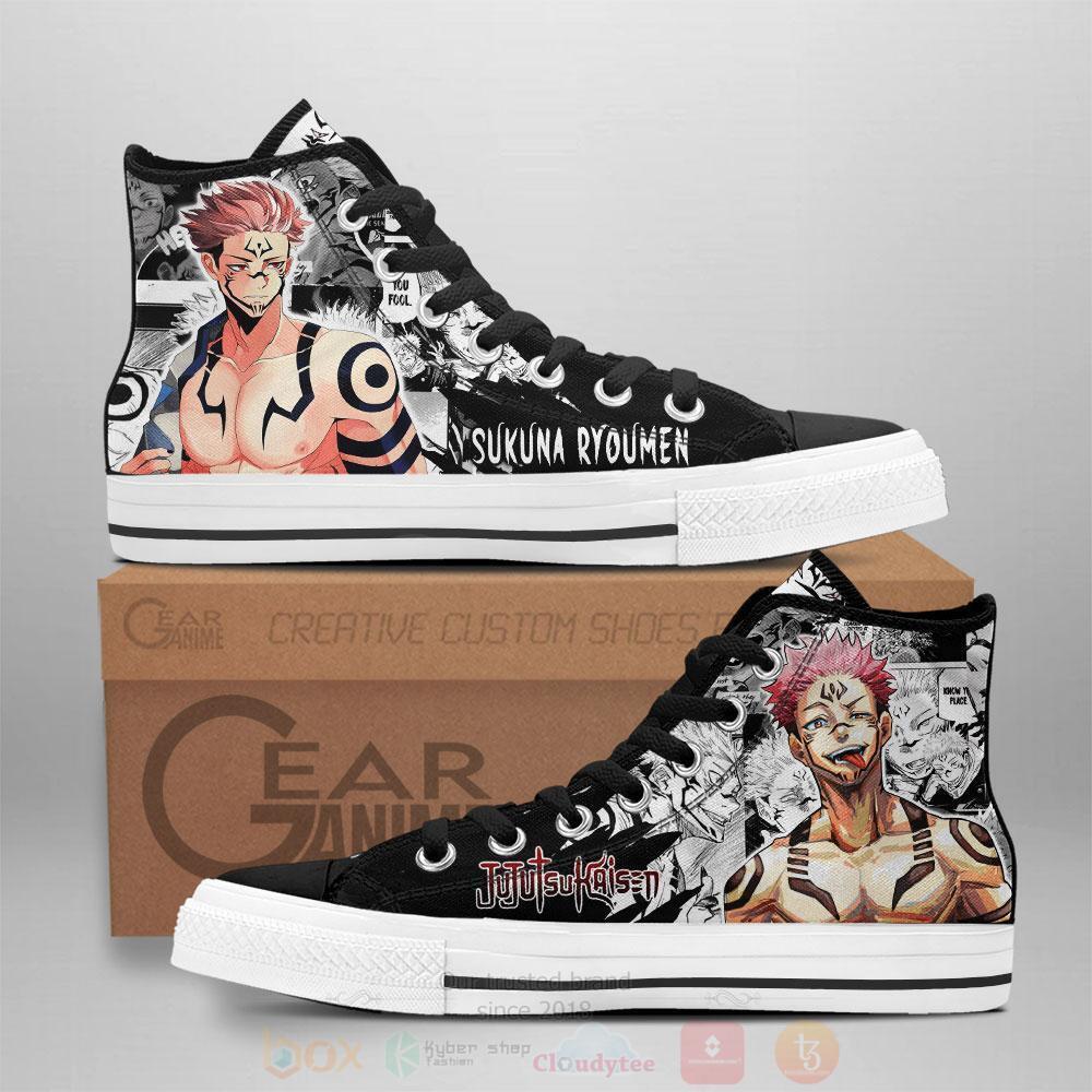 Anime Jujutsu Kaisen Sukuna Ryoumen High Top Canvas Shoes