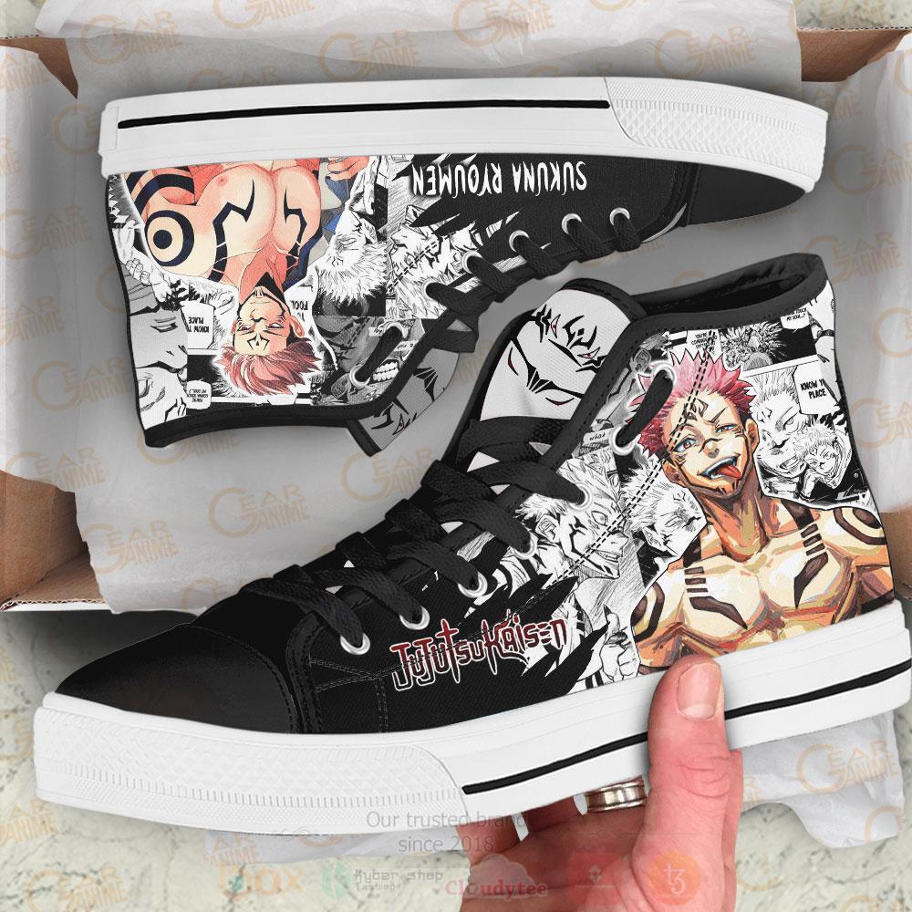 Anime Jujutsu Kaisen Sukuna Ryoumen High Top Canvas Shoes 1