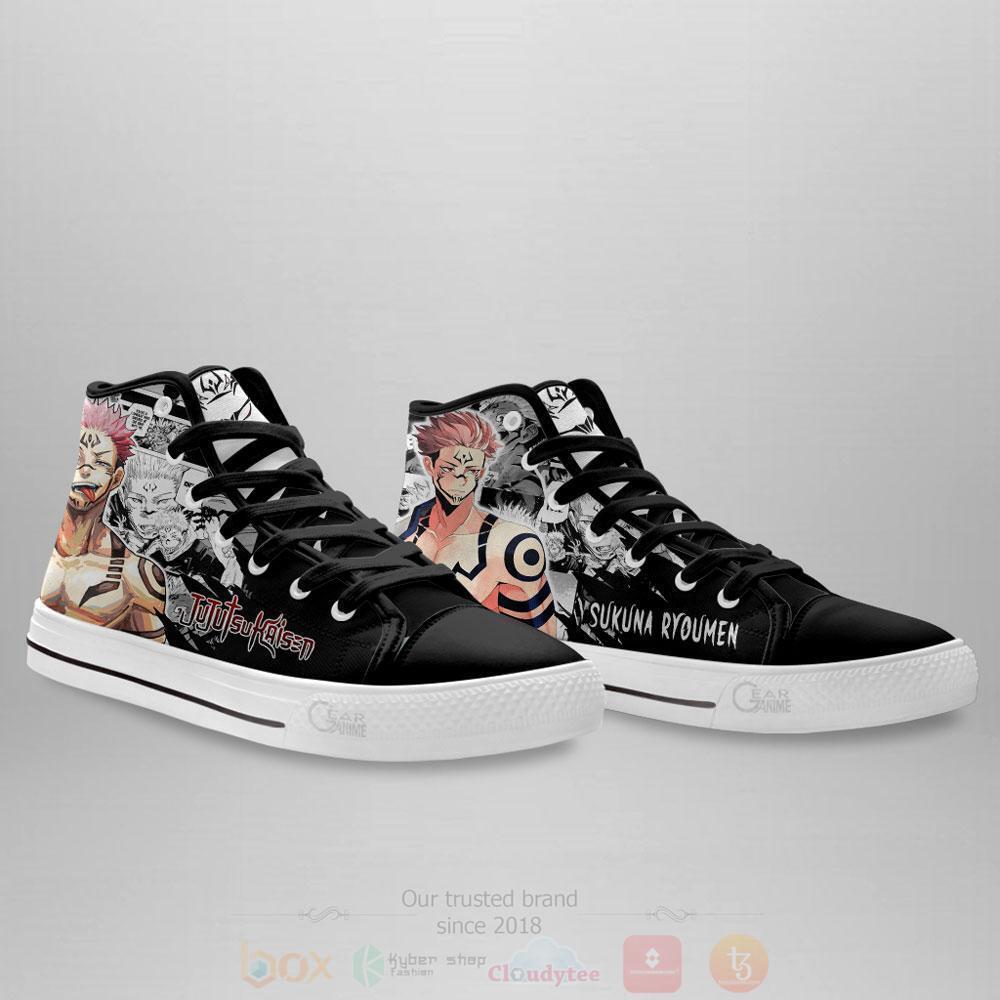 BEST Anime Jujutsu Kaisen Sukuna Ryoumen High Top Shoes 4 Anime Jujutsu Kaisen Sukuna Ryoumen High Top Canvas Shoes 1 2 3