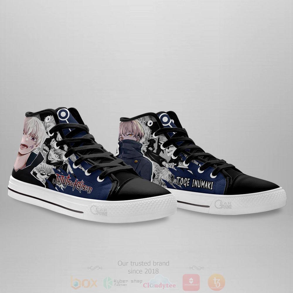 BEST Anime Jujutsu Kaisen Toge Inumaki High Top Shoes 4 Anime Jujutsu Kaisen Toge Inumaki High Top Canvas Shoes 1 2 3