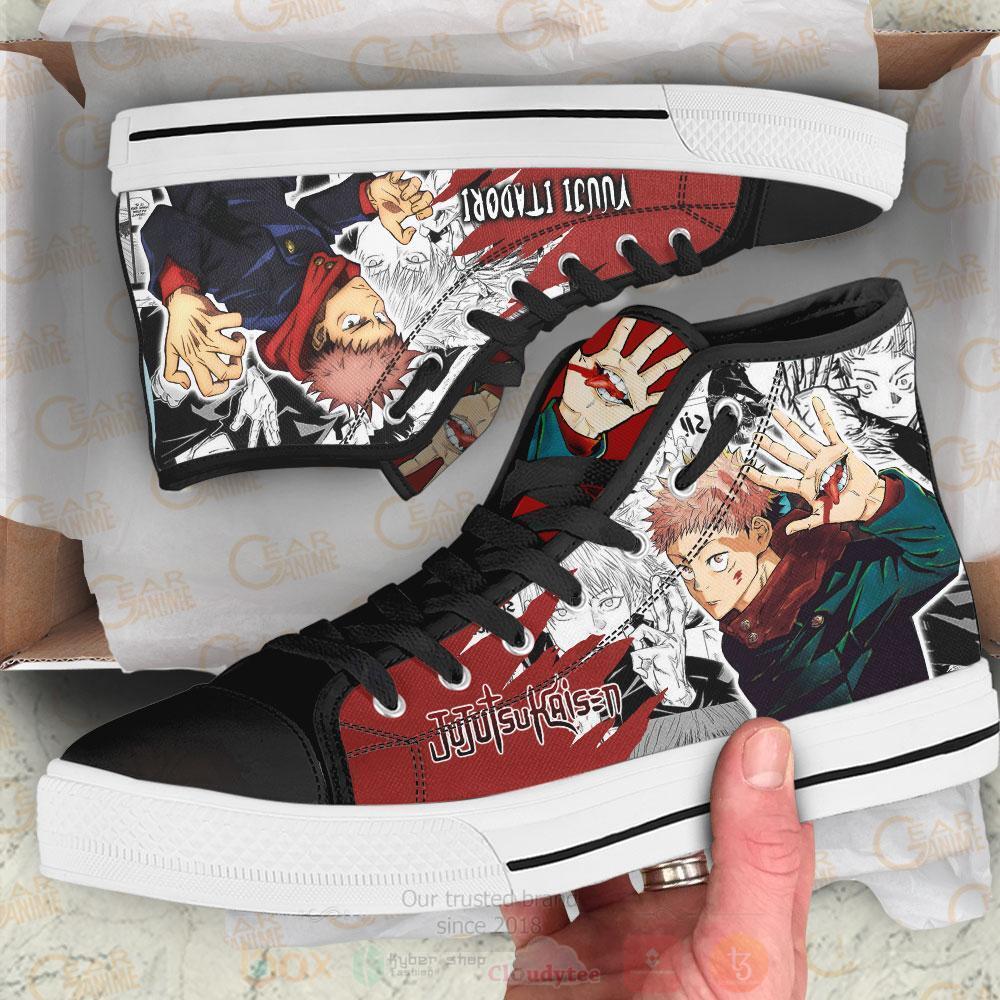 Anime Jujutsu Kaisen Yuuji Itadori High Top Canvas Shoes 1